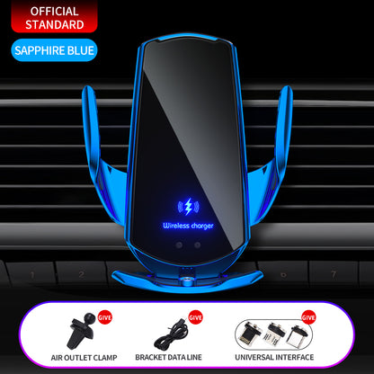15W Wireless Induction Car Phone Holder Navigation Secure Charging Stand Mount