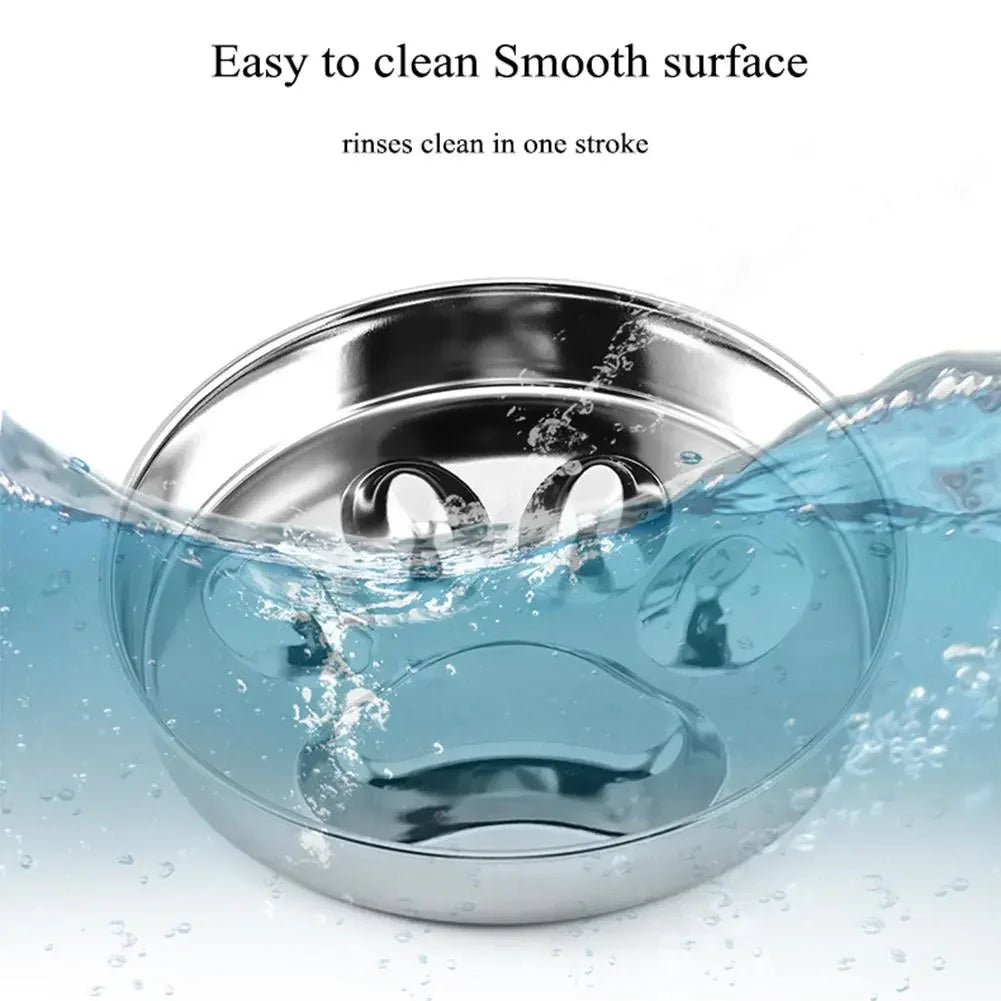22cm Stainless Steel Slow Feeder Bowl for Dogs & Cats Anti-Choke Non-Slip Design