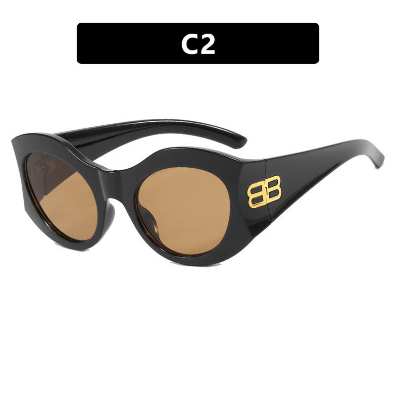 Women's Large Frame Sunglasses Butterfly UV Protection Trendy Retro Style