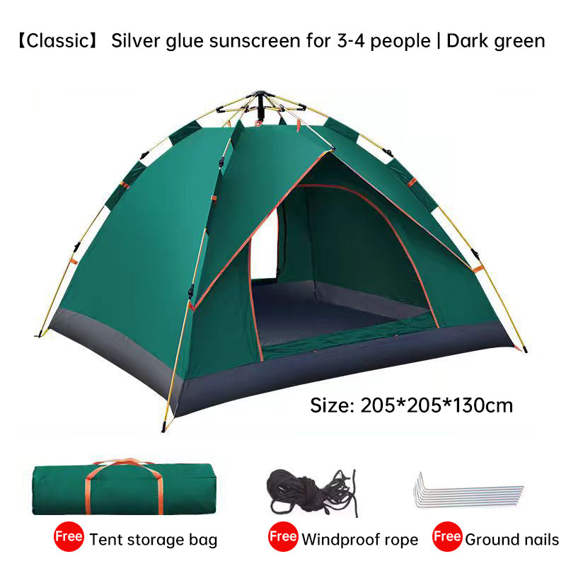 Waterproof Outdoor Camping Shelter Quick Deploy Lightweight Durable Sleeps 3-4