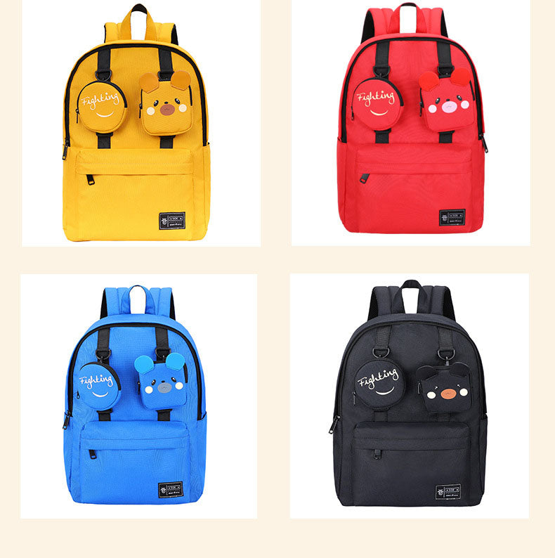 Junior High School Girl Oxford Backpack Lightweight Durable Spacious Zippered Pockets