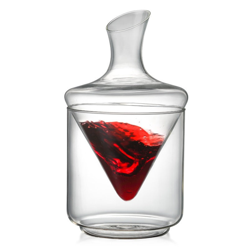 1000ml Crystal Glass Decanter Ice Bucket Hip Flask Set for Whiskey Vodka Brandy