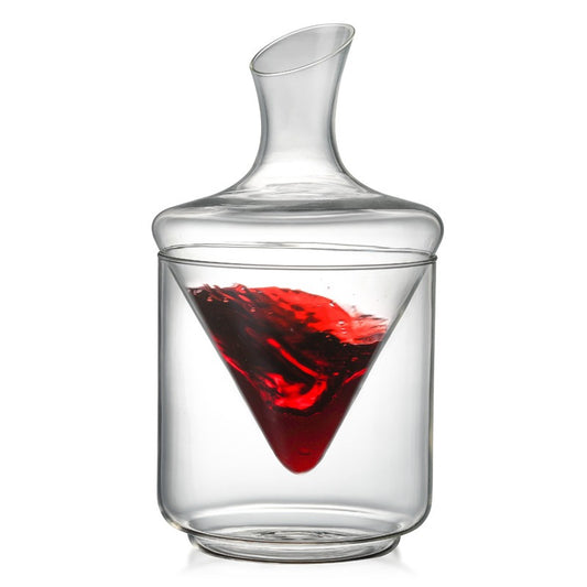1000ml Crystal Glass Decanter Ice Bucket Hip Flask Set for Whiskey Vodka Brandy