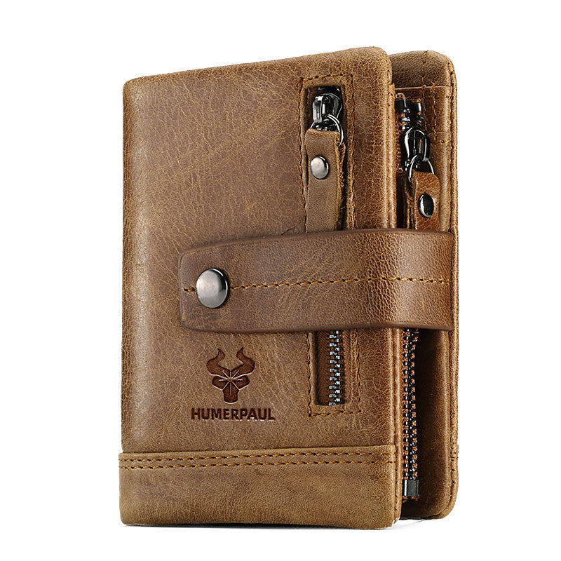 Leather Zipper Wallet Multifunctional Clutch RFID Blocking Secure Spacious Organizer