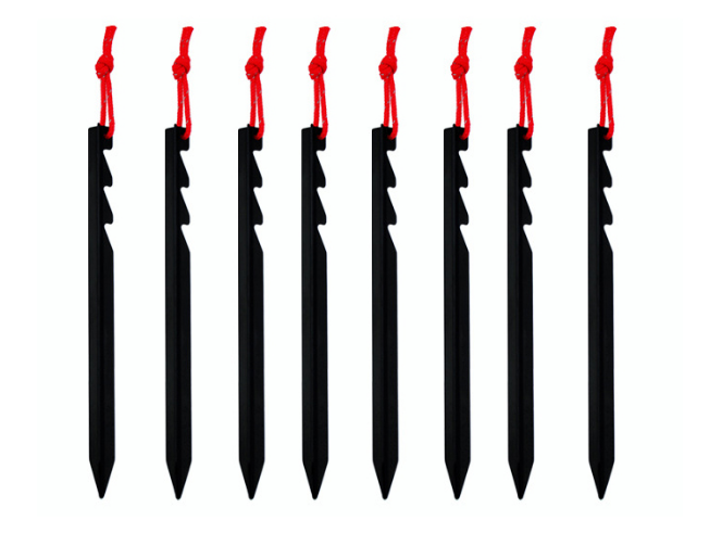 Adjustable Aluminium Alloy Tent Pegs 6pcs Set Multi Tooth Lightweight Stakes