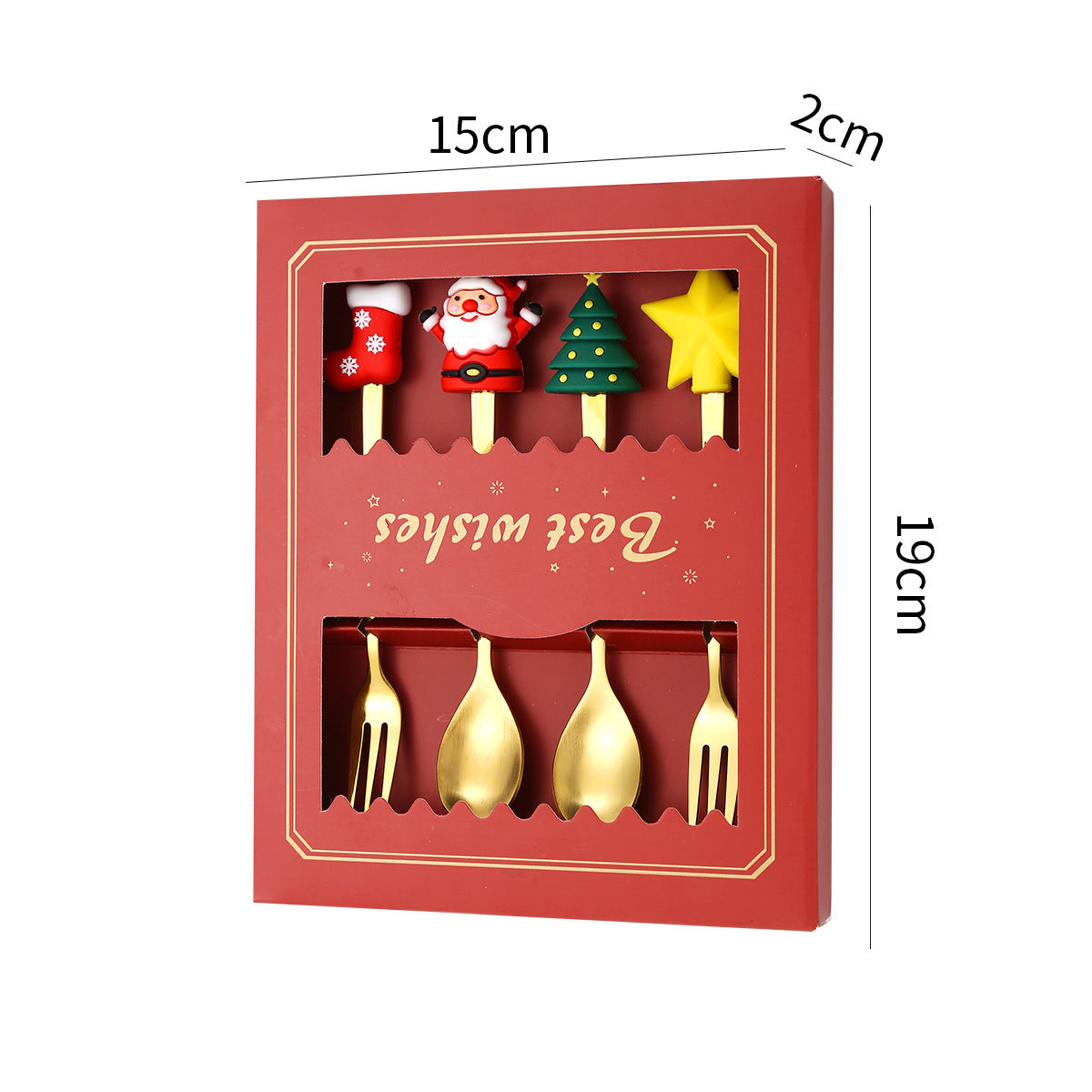 Christmas Gift Tableware Stainless Steel Coffee Spoon Dessert Spoon Fork Set