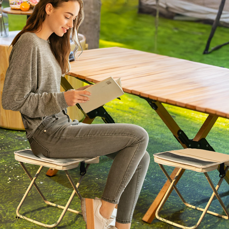 Portable Folding Stool Lightweight Carbon Steel Outdoor Indoor Seating Compact