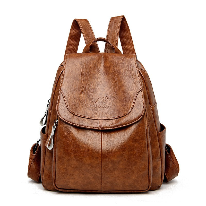 Women's Waterproof Faux Leather Backpack Durable Anti-Theft Travel School Bag