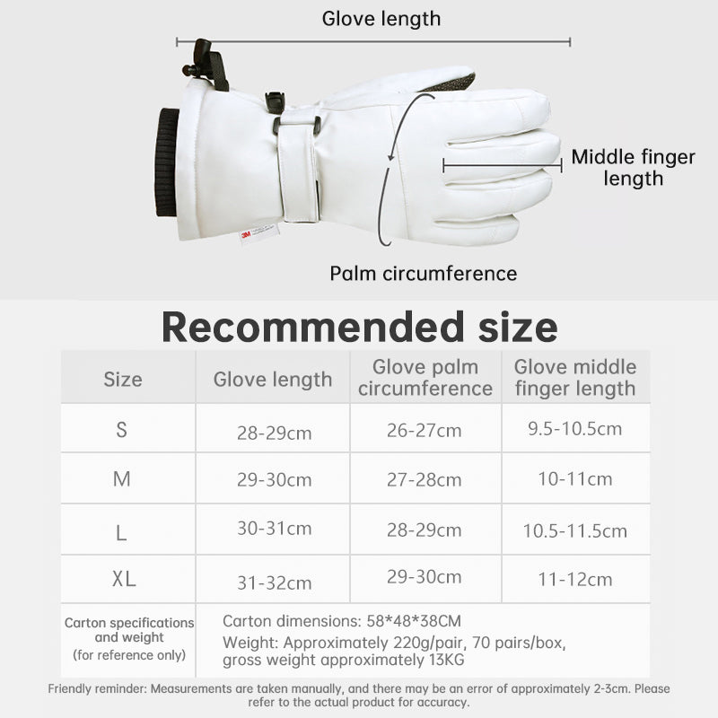 3M Thinsulate Lined Ski Gloves Waterproof Integrated Wrist Guards Pro Ski Gear