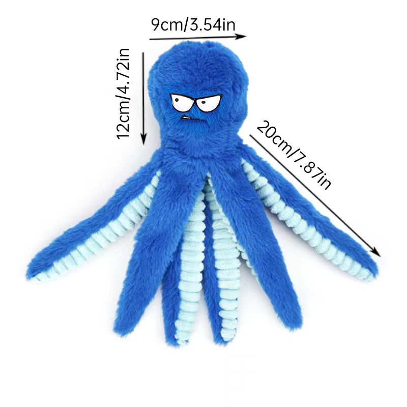 Indestructible Squeaky Plush Dog Toy Octopus Chew Resistant Pet Puppy Soft Gift