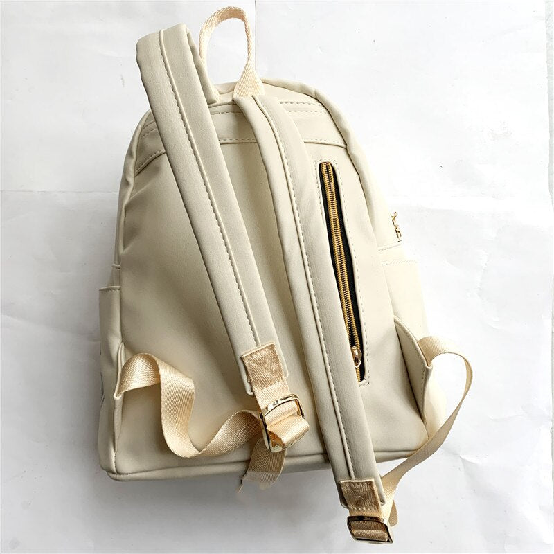 Faux Leather Owl Messenger Backpack Small School Bag Adjustable Shoulder Strap