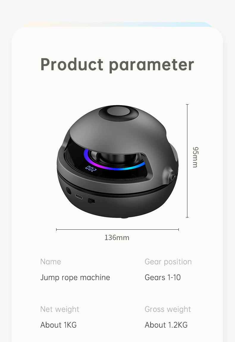 Smart Jump Rope Machine 10-Level Adjustable Speed LED Display Bluetooth Sync