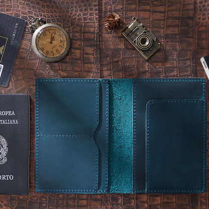 High-Quality Genuine Leather Passport Wallet with ID and Boarding Pass Holder