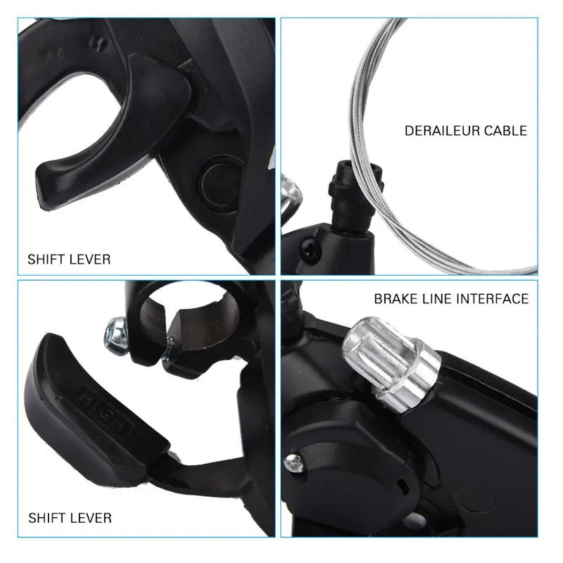 MTB Bicycle Shifter Levers 3x7 21 Speed Brake Shift Cable Cycling Disc Handle