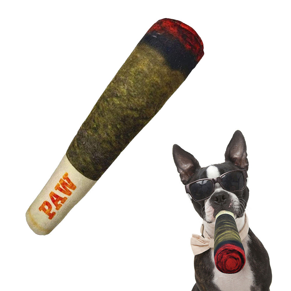 PAW Plush Cigar Dog Toy Squeaky Pet Chew Dogs Fun Parody Soft Pets Supplies