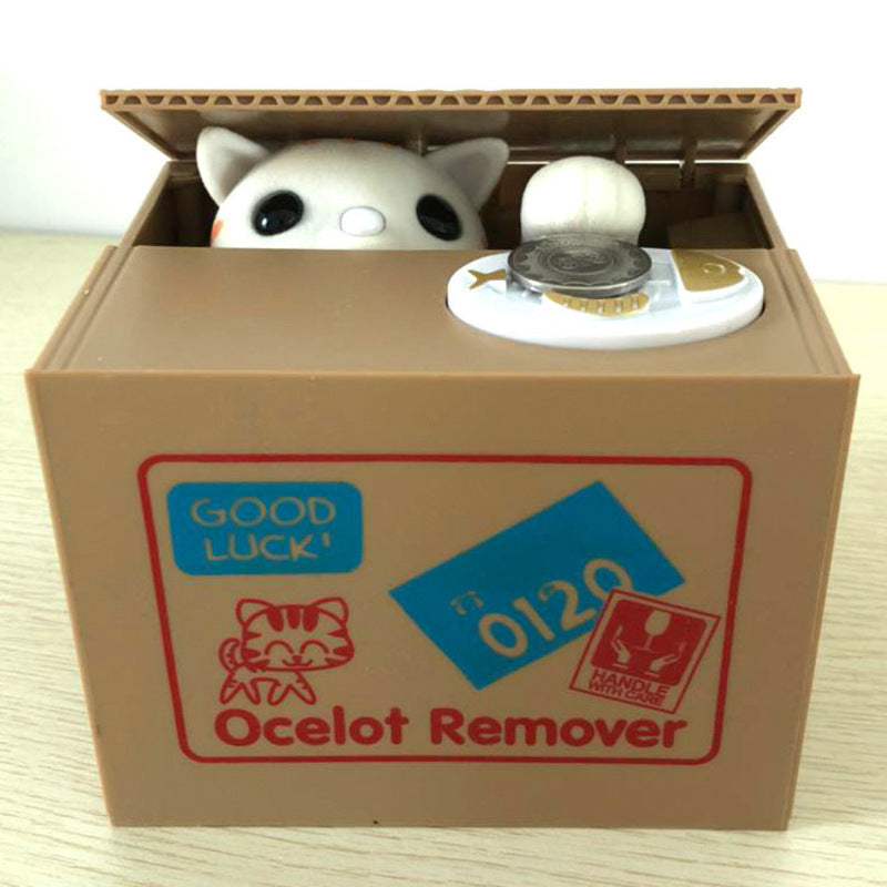 Automated Panda Cat Coin Bank Children Money Saving Storage Birthday Gift Toy