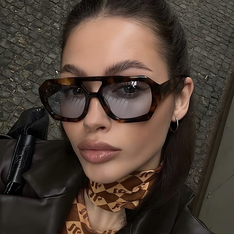 Women's Double Beam Women Sunglasses Fashion Eyewear UV Protection Stylish