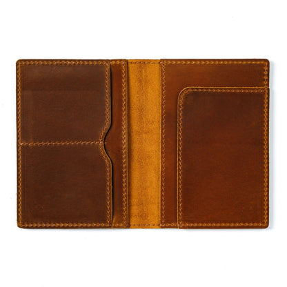 High-Quality Genuine Leather Passport Wallet with ID and Boarding Pass Holder