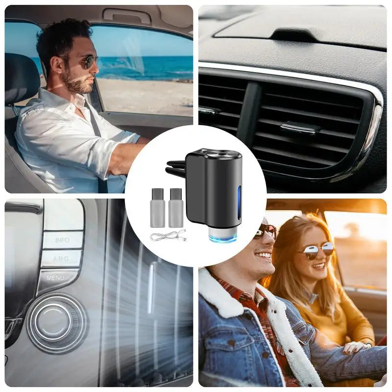 Rechargeable Car Vent Oil Diffuser Air Freshener Interior Fragrance Aroma