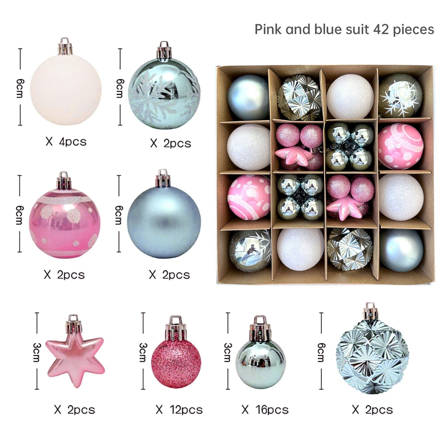 Christmas Tree Ornament Set Premium Bulk Pack Collection Assorted Designs Xmas