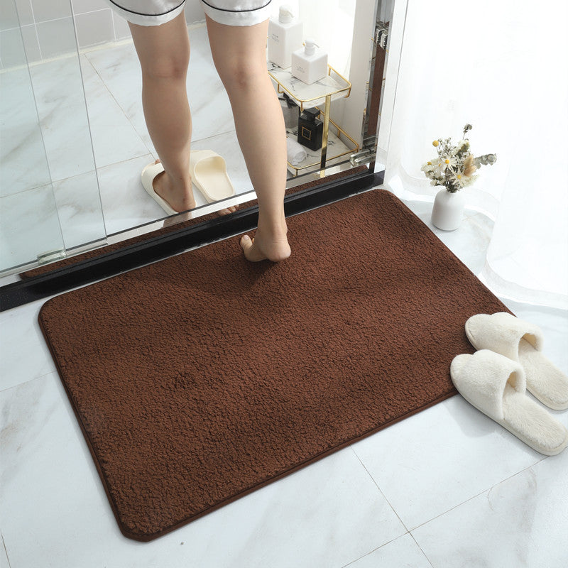 Bathroom Mat Polyester Fibre Absorbent Washable Plush Rectangular Multiple Sizes
