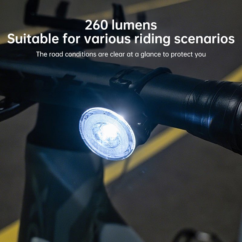 USB Rechargeable LED Bike Light Set - Front and Rear Cycling Safety Flashlights
