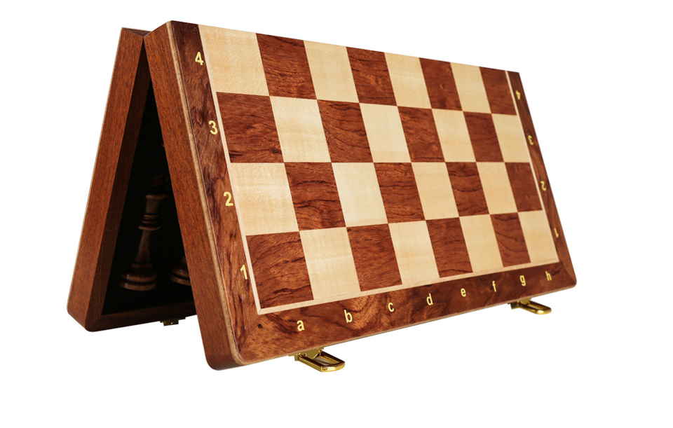 Deluxe Solid Wood International Chess Set Large Board Strategy Game for All Ages