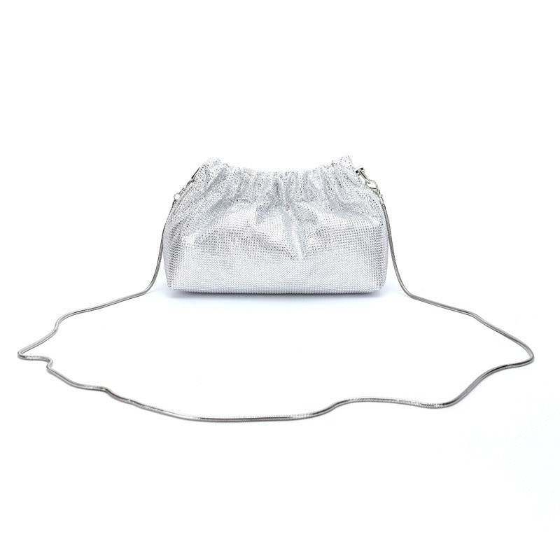 Crystal Diamond Cross Shoulder Dress Drawstring Bag Handbag 16 Colours