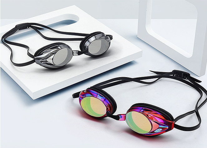 Adult Racing Swim Goggles High-Definition UV Protection Anti-Fog Adjustable Fit