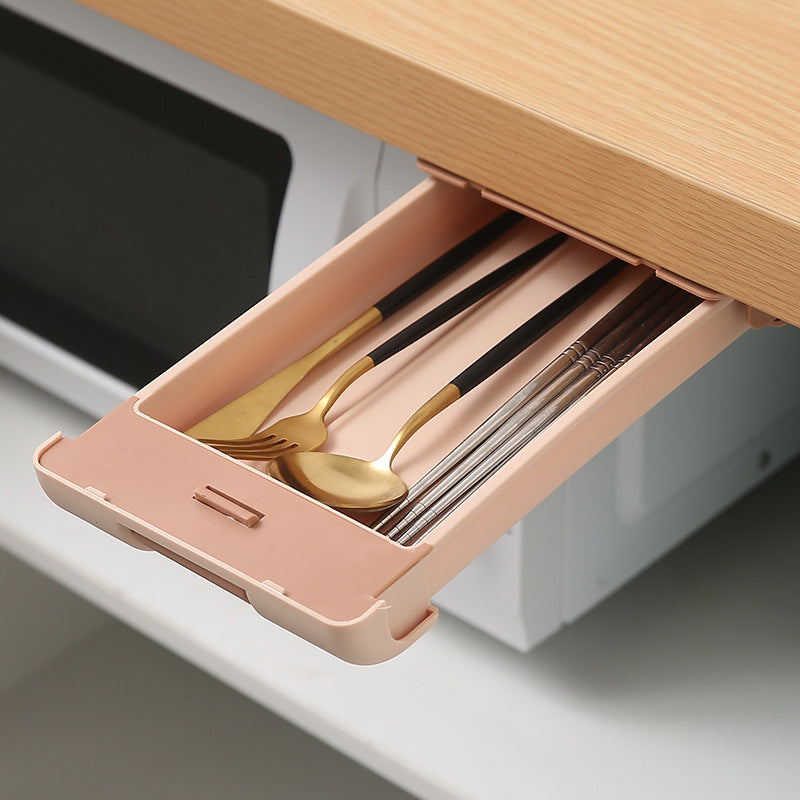 Under Desk Sliding Drawer Storage Box 29.7cm 16cm 4.2cm Desktop Stationery Small