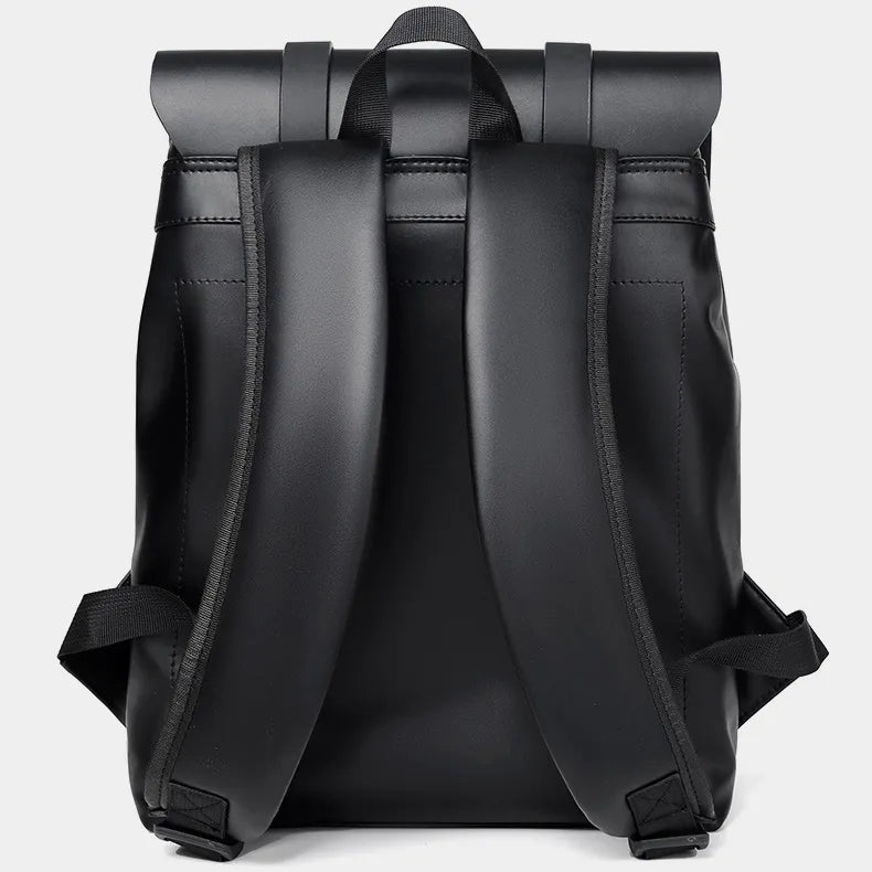 Mens Faux Leather Backpack PU Adjustable Strap Rucksack Travel School Laptop Bag