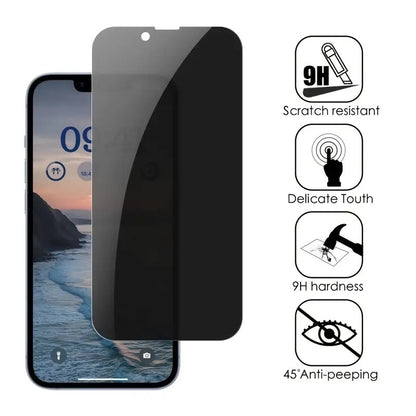 4 Pack Anti-Spy Tempered Glass For iPhone 15 14 13 Pro Max Privacy Screen