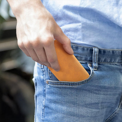Multifunctional Leather Tobacco Pouch Zippered Foldable Moisture-Retaining