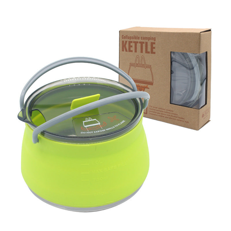 Travel Camping Silicone Kettle Lightweight Collapsible Space Efficient Design