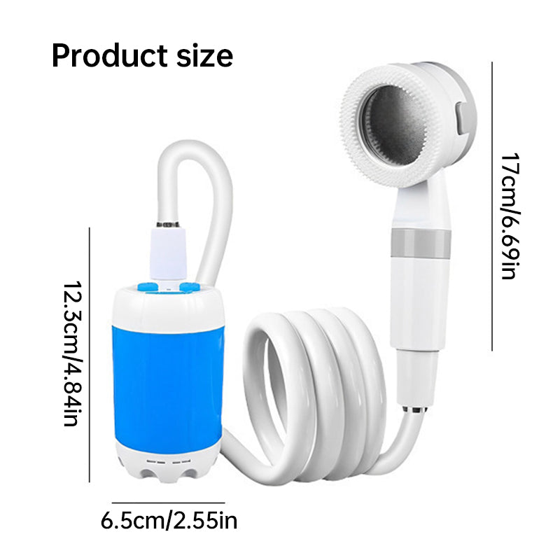 Electric Camping Shower Pump Portable Rechargeable Digital Display Waterproof