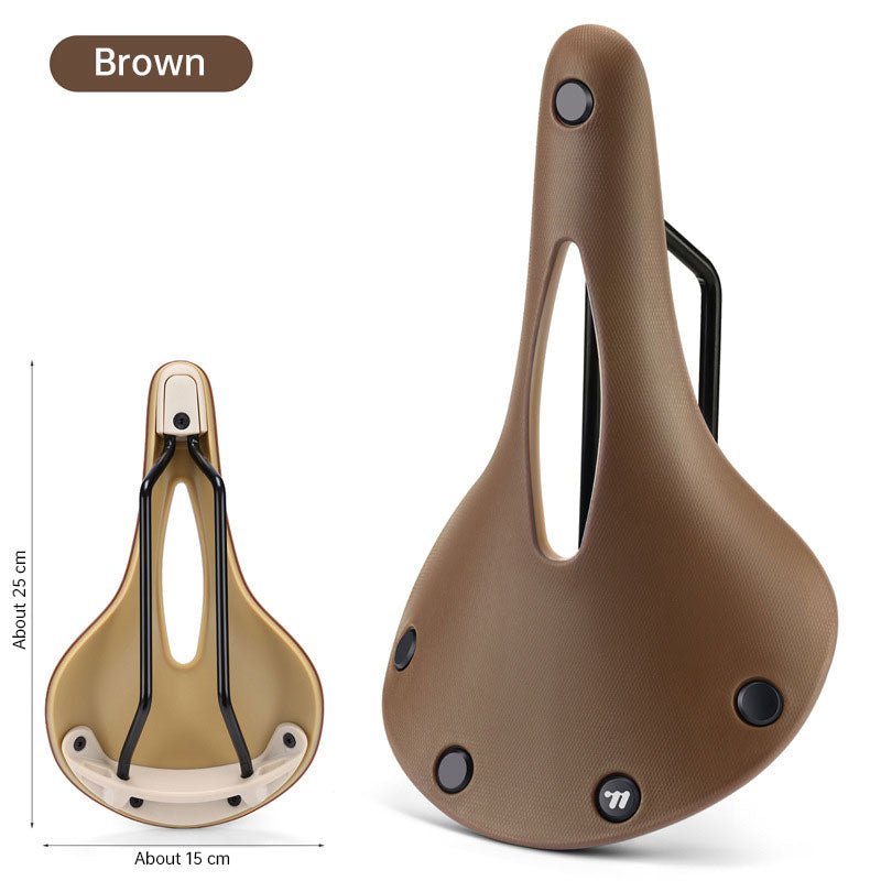 Vintage Bicycle Saddle Anti-slip, Lightweight, Hollow Design for Optimal Comfort
