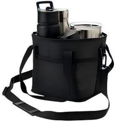 4 Compartment Drink Carrier Bag Adjustable Shoulder Strap Front Pocket Nylon