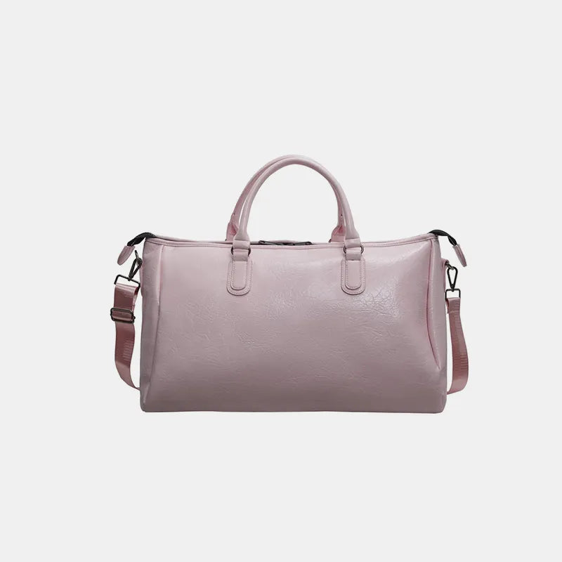 Faux Leather Oversize Weekend Travel Bag Shoulder Hand Luggage Holdall Tote Gym