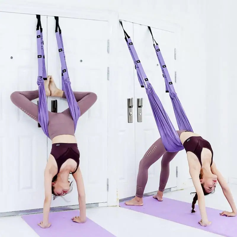 Aerial Yoga Hammock Swing Door Stretch Belts Rope Adjustable Strap Hanging Kit