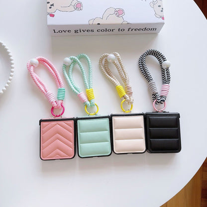 For Samsung Galaxy Z Flip Leather Stripe Case 5th Gen Smartphone Protection