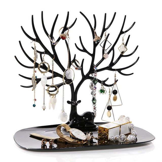 Jewellery Display Stand Deer Antler Tree Tray Organiser 25cm 15cm 22cm Compact