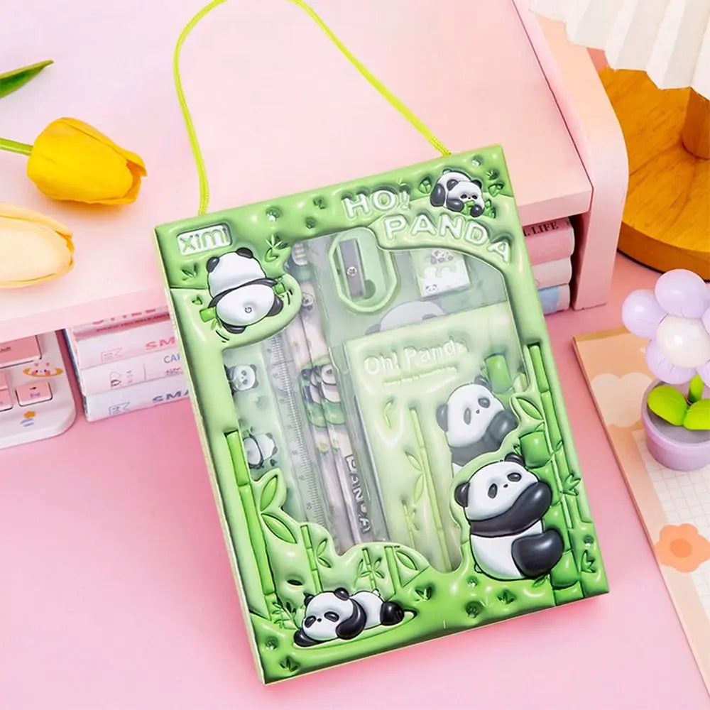 Premium 6-in-1 Study Stationery Set Gift Kids Pencils Rulers Erasers Notebooks