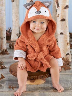 Adorable Hooded Animal Baby Bathrobe Ages 0-2 | Soft, Comfortable, Fun Designs