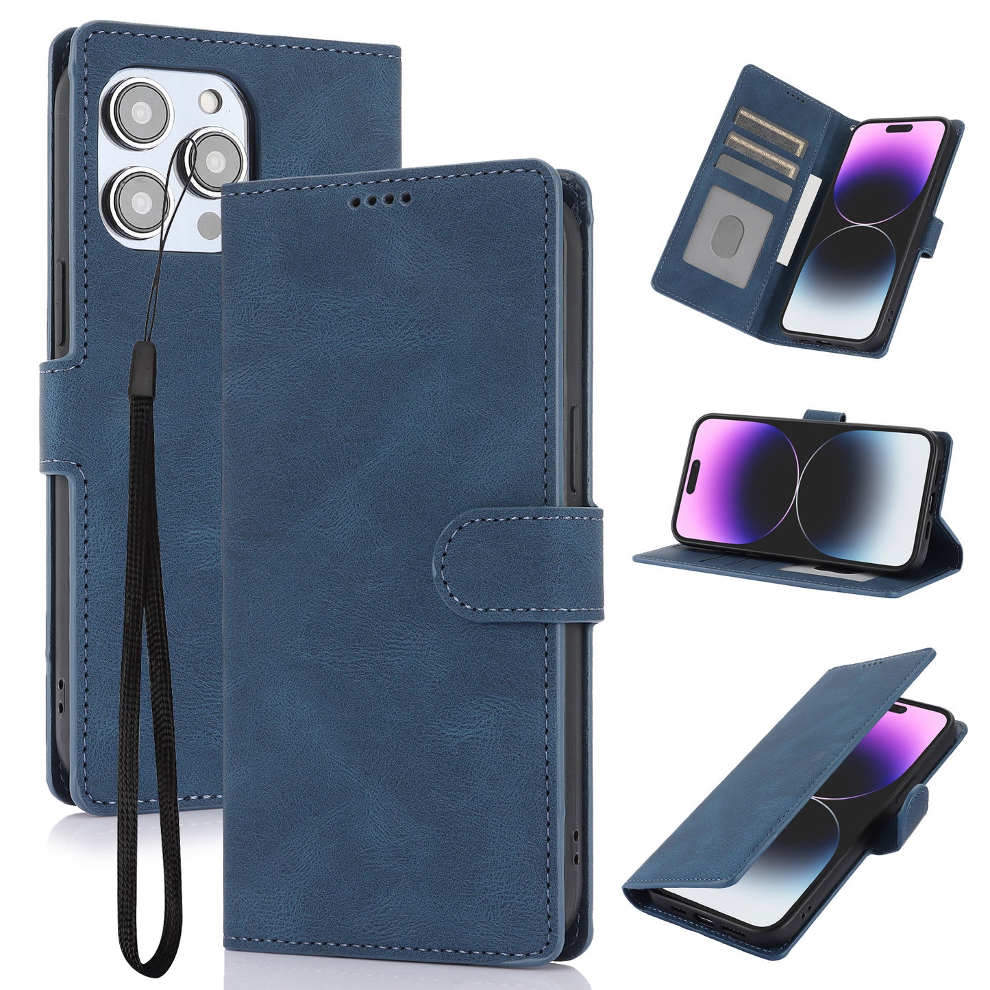 Leather Flip Wallet Case For Apple iPhone 16 15 14 13 12 11 Pro Max Cover Protection