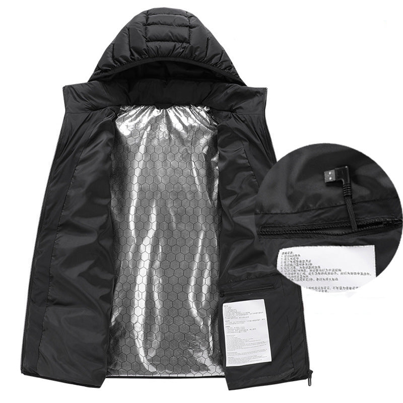 Men's Unisex 8 Zone Electric USB Heated Winter Heater Thermal Jacket Coat