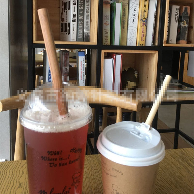 50/100 Pcs Eco-Friendly Bamboo Drinking Straws Reusable Smoothie Party Wedding