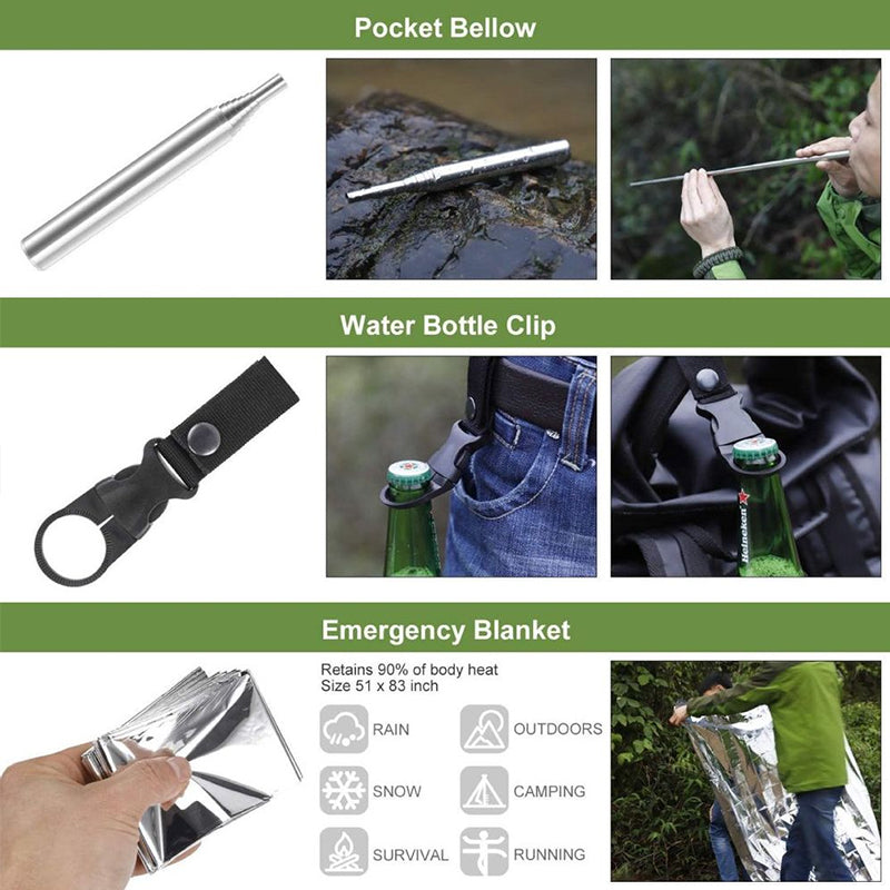 Comprehensive Outdoor Survival Kit Emergency Tools and Tactical Gear Camping