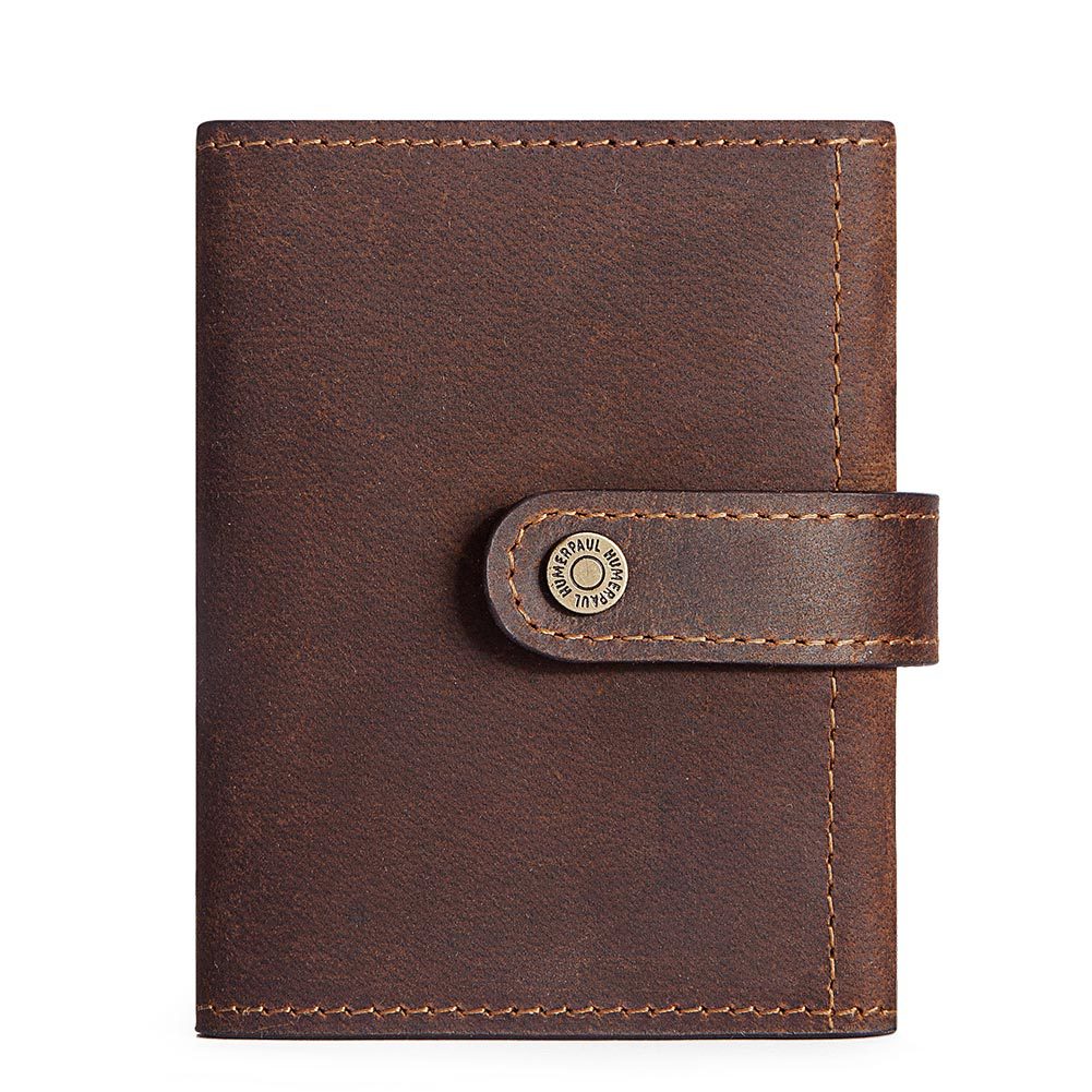 Genuine Leather Mens Wallet Coin Purse RFID Protection Multiple Card Slots Secure