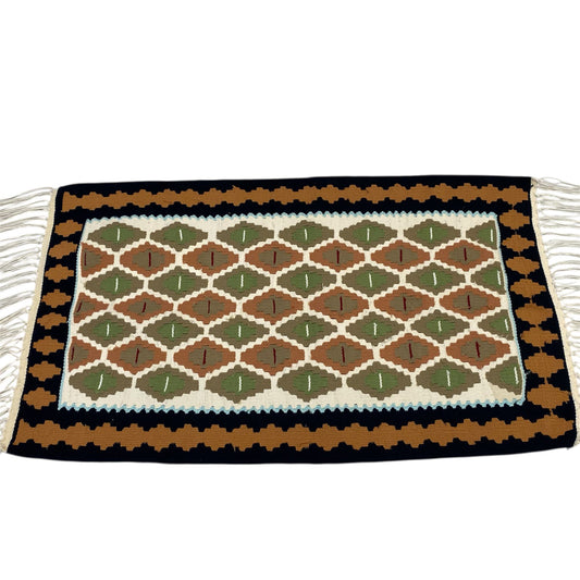 Traditional Qashqai Kilim Wool Rug Handwoven Flatweave for Living Room 92x56cm