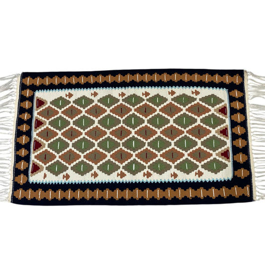 Traditional Handwoven Qashqai Kilim Wool Rug Flatweave Carpet 95x56 cm
